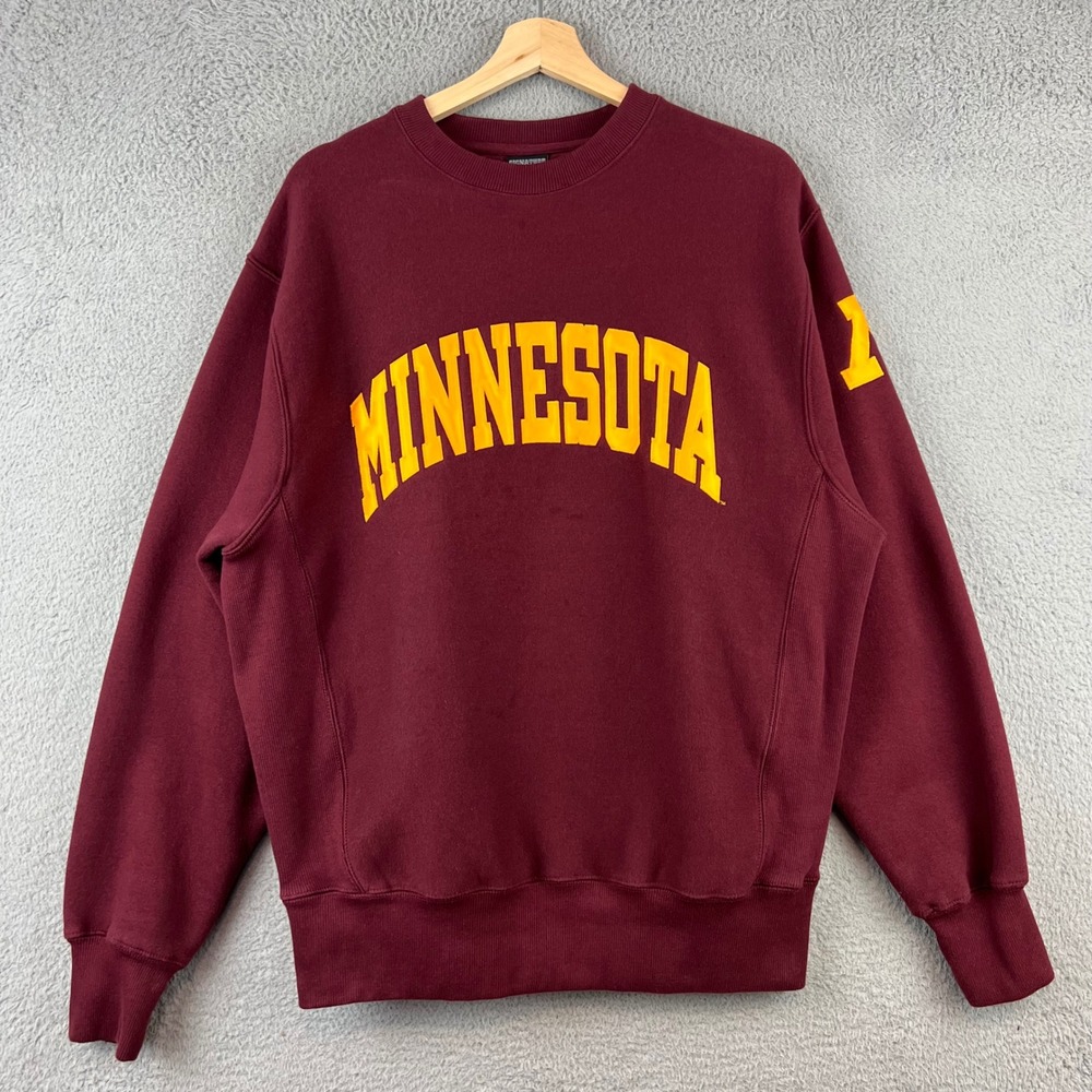 Vintage Minnesota‎ Gophers Crewneck Sweatshirt Maroon Yellow Adult S
